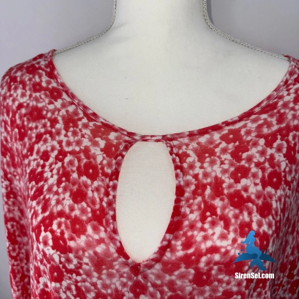 1138 MICHAEL Michael Kors Tunic Top – Size 3X – Red White Floral